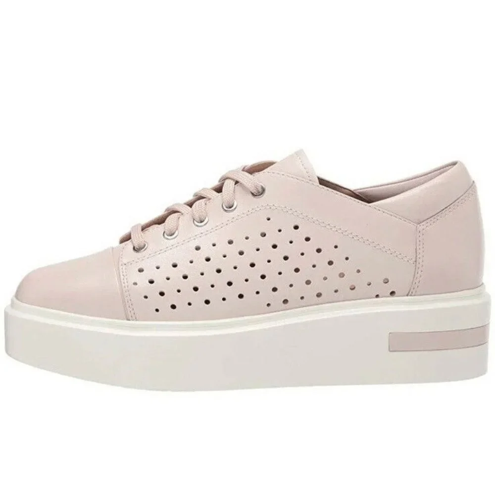 NEW Linea Paolo Kendra Platform Lace Up Casual Sneaker Pale Pink Suede - Picture 3 of 9
